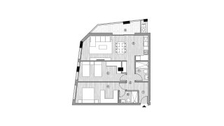 Планировка квартиры 2 спальни в ЖК ALEGRIA 25 № 3